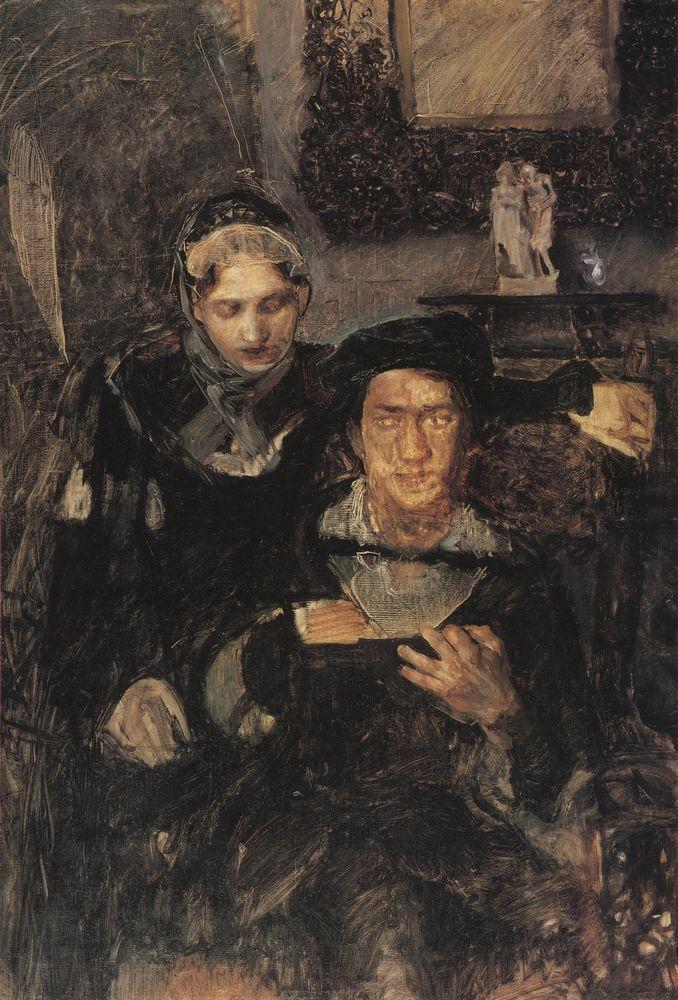 Врубель. Гамлет и Офелия. 1884