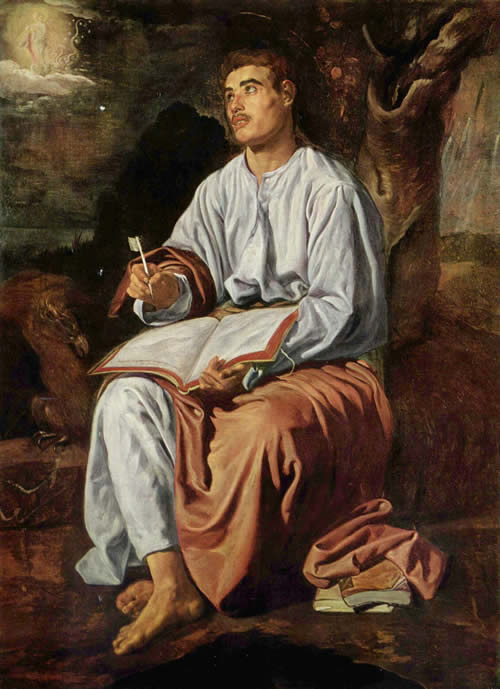 Диего Веласкес.  Диего Веласкес. Евангелист Иоанн на Патмосе. 1619-1620