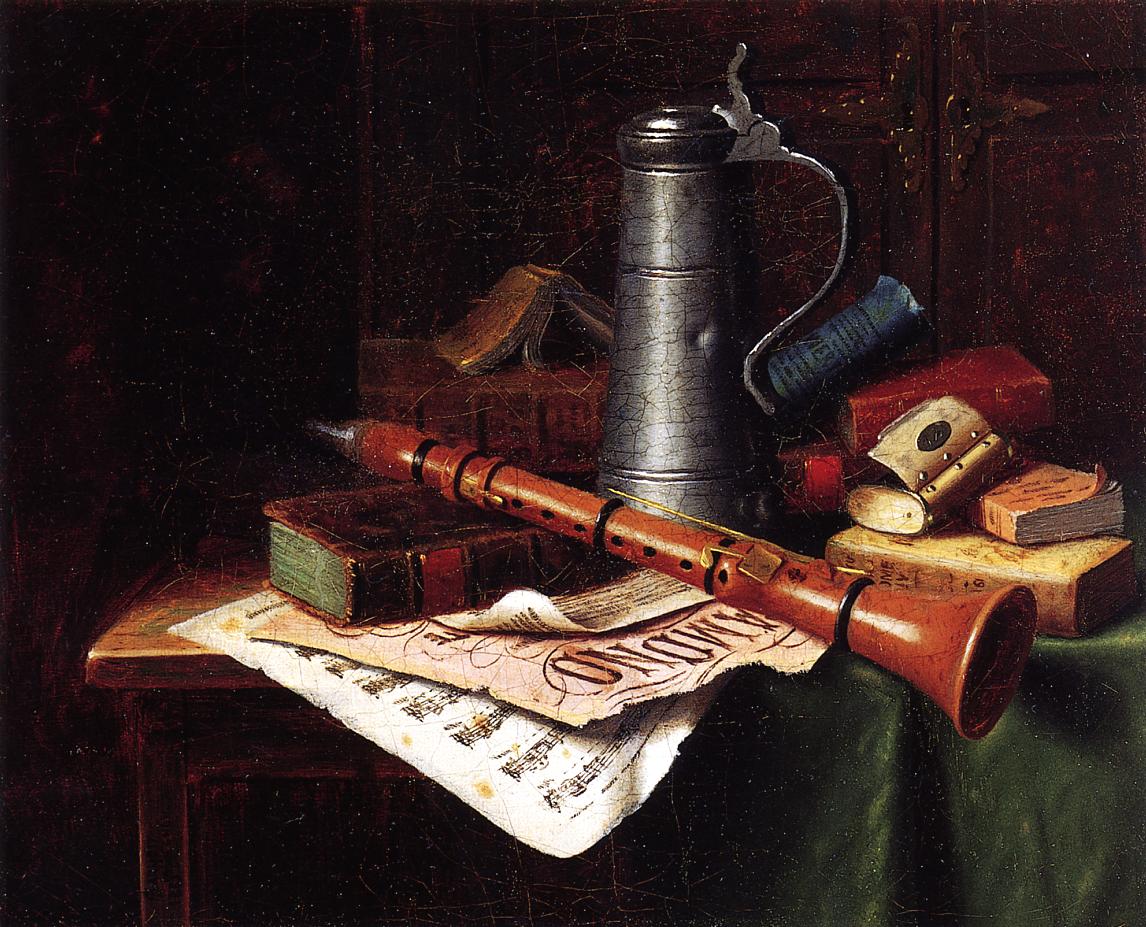 Уильям Майкл Харнетт. Натюрморт с кларнетом. 1883